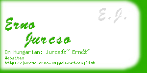 erno jurcso business card